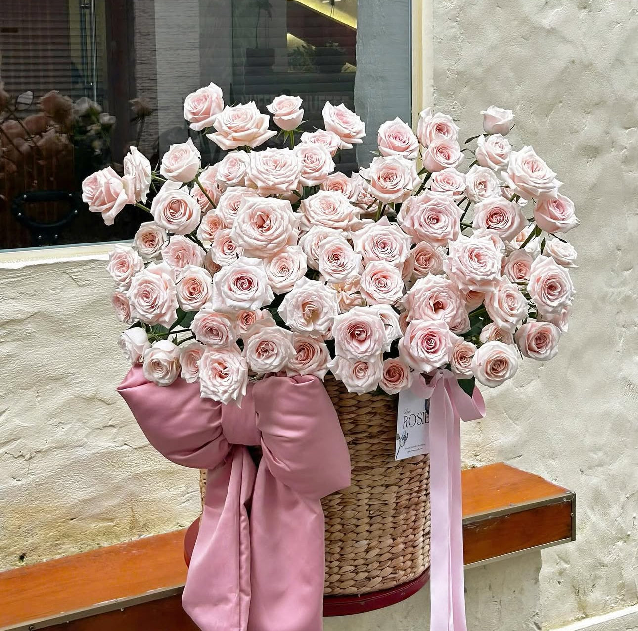 Cotton Rose Flower Bakset